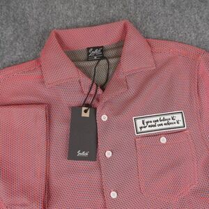 Switch Remarkable Button Up Shirt Mens Size M Pink Short Sleeve Knit S54320-01